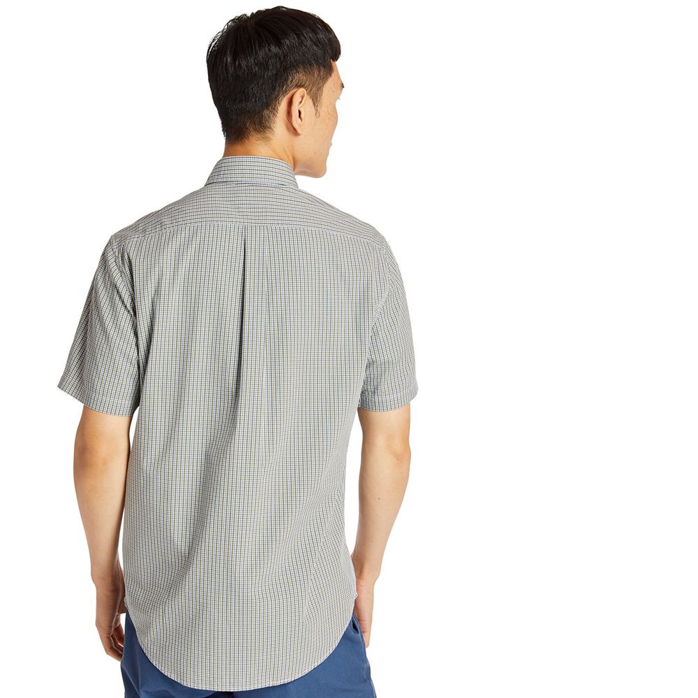 Timberland Mens Shirts Short-Sleeve Saco River Stretch - Grey - India IJ0685214